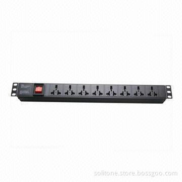PDU, China Plug Socket, 8-way Socket, 10A, 19-inch Network Cabinet Size 1U